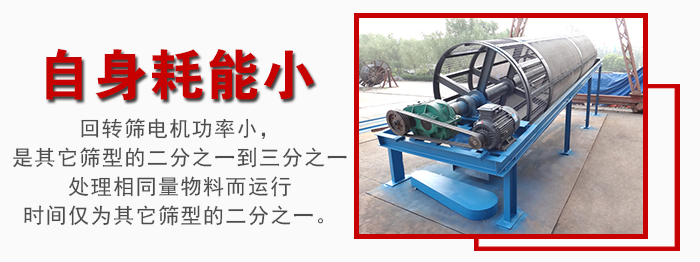 滾筒篩耗能小，使用壽命長(zhǎng)，維修方便